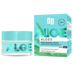 AA Aloes, 100% Aloe Vera Extract, krem dzienno-nocny odżywczo-nawilżający, 50 ml