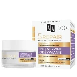 AA Technologia Wieku, 5Repair 70+, Intensywne Odżywianie, dzienno-nocny krem intensywnie regenerujący, 50 ml