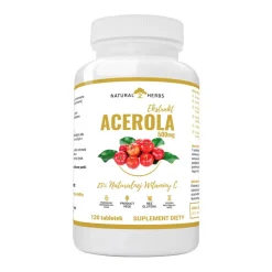 Acerola Extract 500 mg, 25% Naturalnej Witaminy C, tabletki, 120 szt.