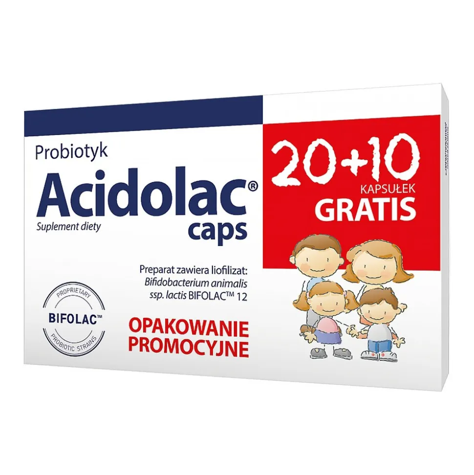 Acidolac caps, kapsułki, 30 szt. (20 szt. + 10 szt.)
