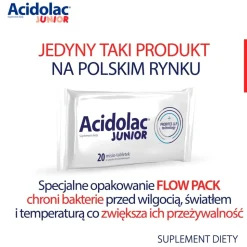 Acidolac Junior, misio-tabletki, smaku truskawkowy, 20szt.