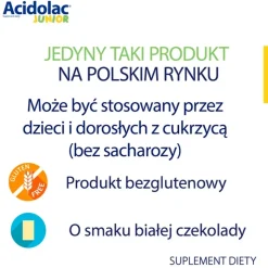 Acidolac Junior, misio-tabletki, smak białej czekolady, 20szt.