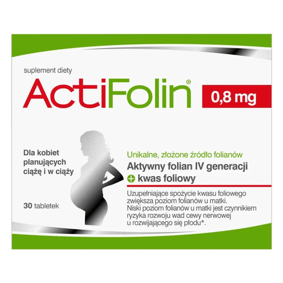 ActiFolin, 0,8 mg, tabletki powlekane, 30 szt.