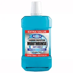Active Soft Mint, płyn do płukania jamy ustnej z fluorem, bez alkoholu, 750 ml
