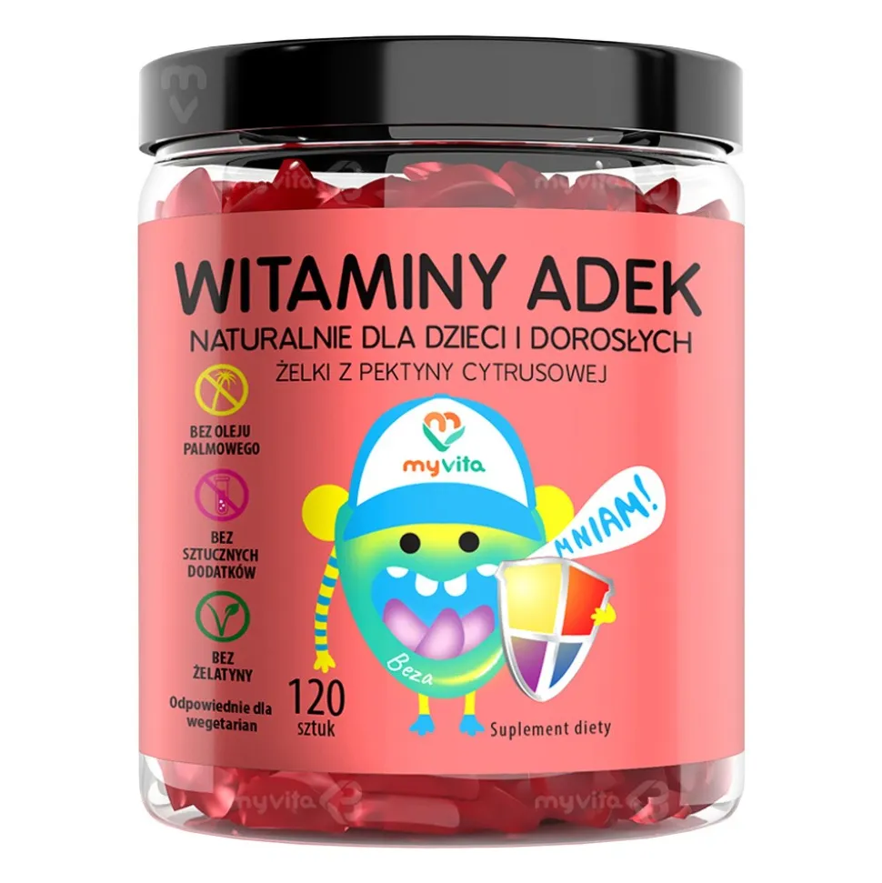 ADEK, żelki,witaminy,dla dzieci i dorosłych,120 szt