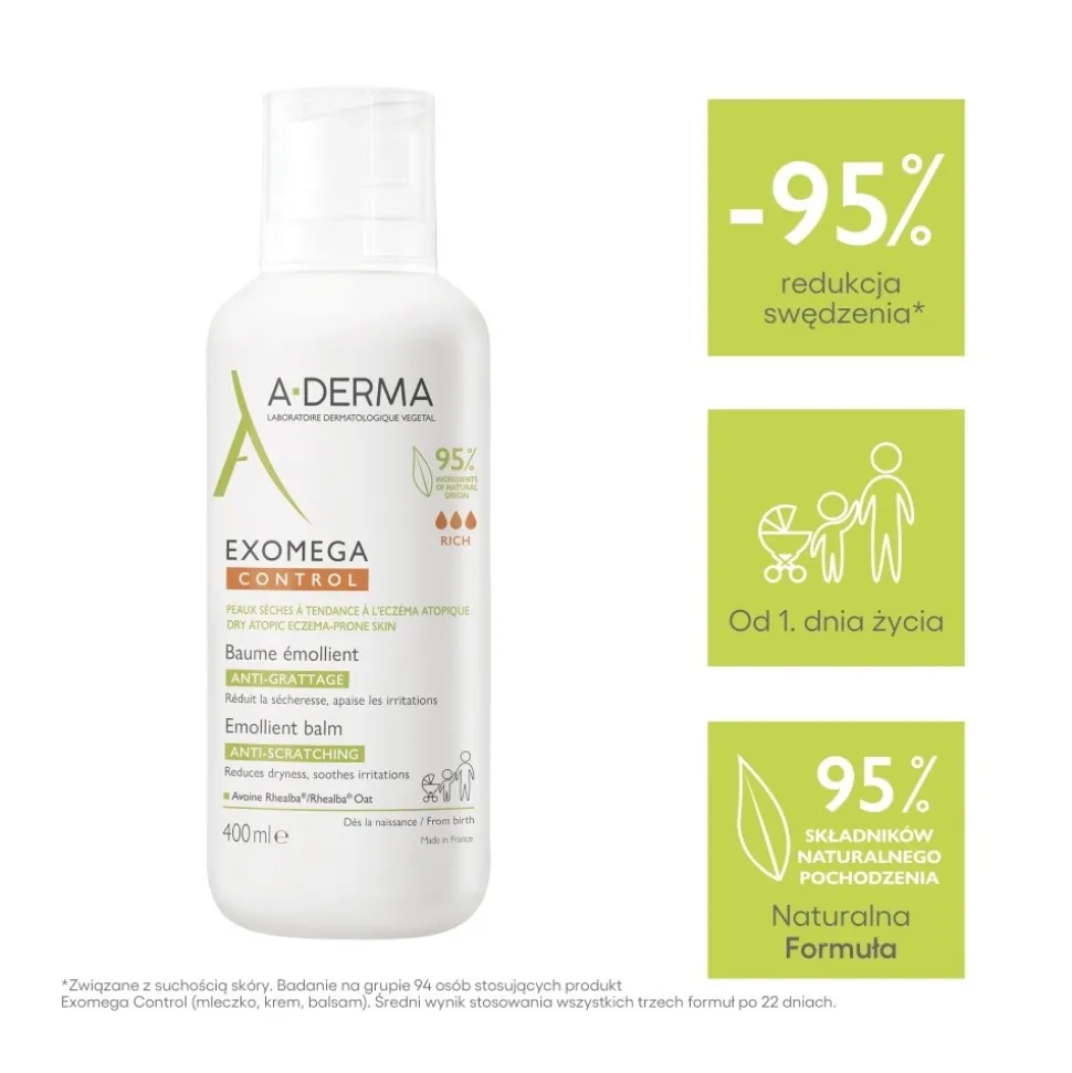 Aderma Exomega Control, balsam emolient, 400 ml