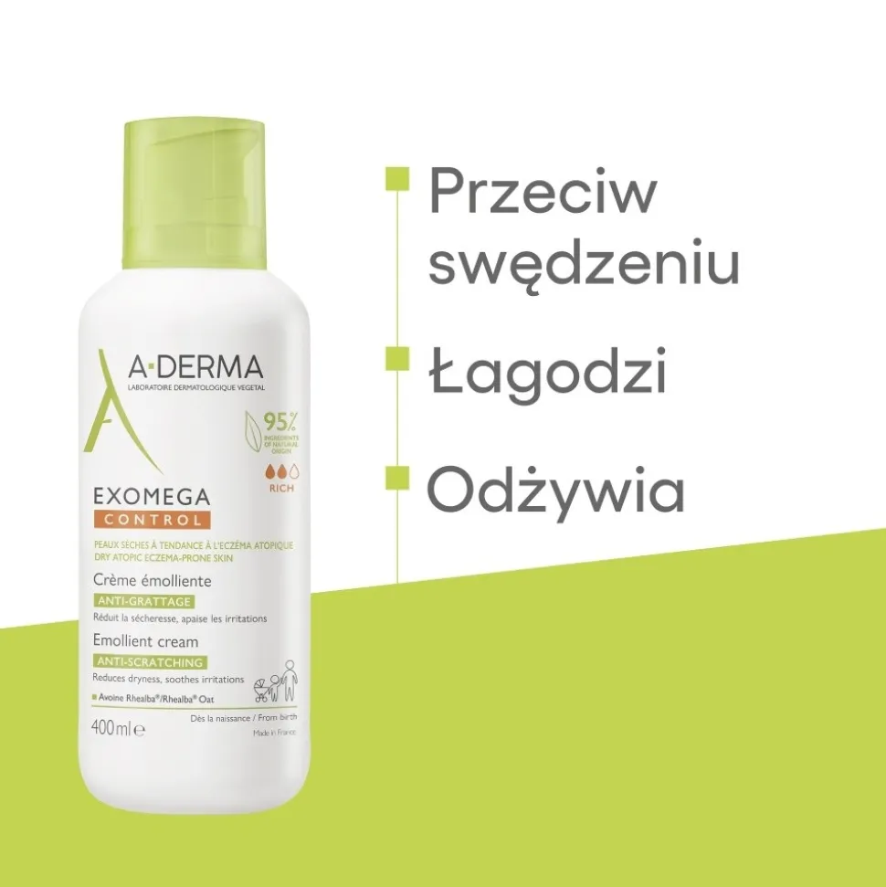 Aderma Exomega Control, krem emolient, 400 ml