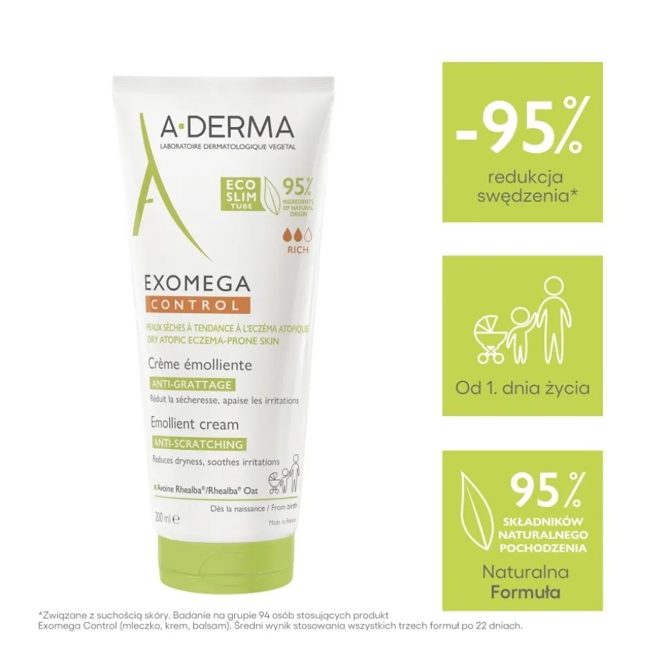 Aderma Exomega Control, krem emolient, 200 ml