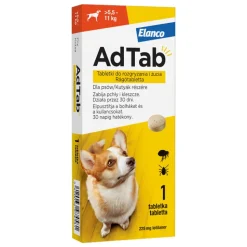 AdTab, dla psów 5,5 - 11 kg, 225 mg, tabletka do rozgryzania i żucia, 1 szt.