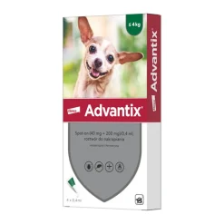 Advantix Spot-on, psy do 4 kg, 0,4 ml x 4 szt.
