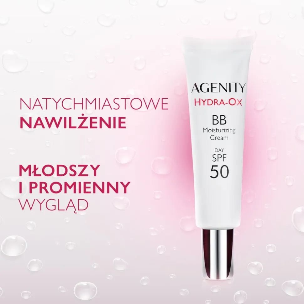 Agenity Hydra-Ox, nawilżający krem BB z SPF 50, 20 medium beige, 30 ml