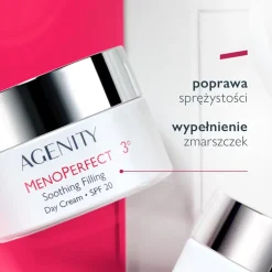 Agenity MenoPerfect 3°, łagodzący krem wypełniający na dzień SPF 20, 50 ml