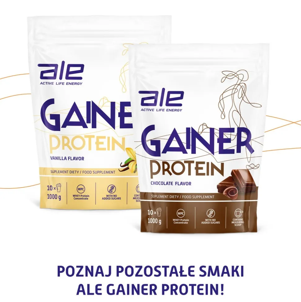 ALE Gainer Protein Strawberry Flavor, proszek, 1000 g