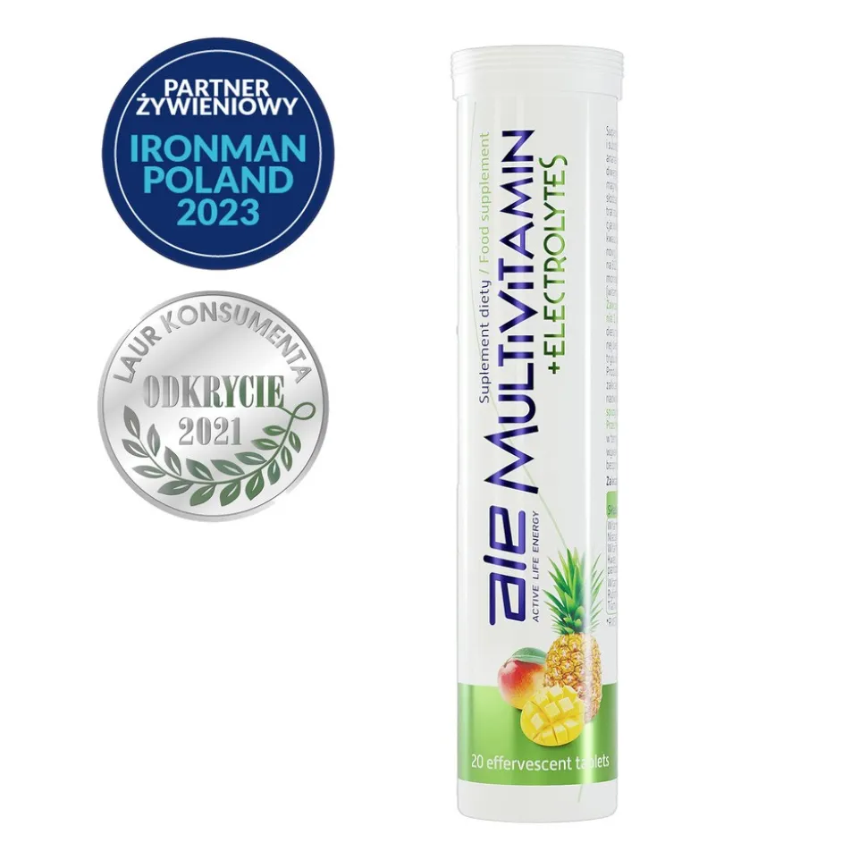 ALE Multivitamin + Electrolytes, tabletki musujące, smak ananas-mango, 20 szt.