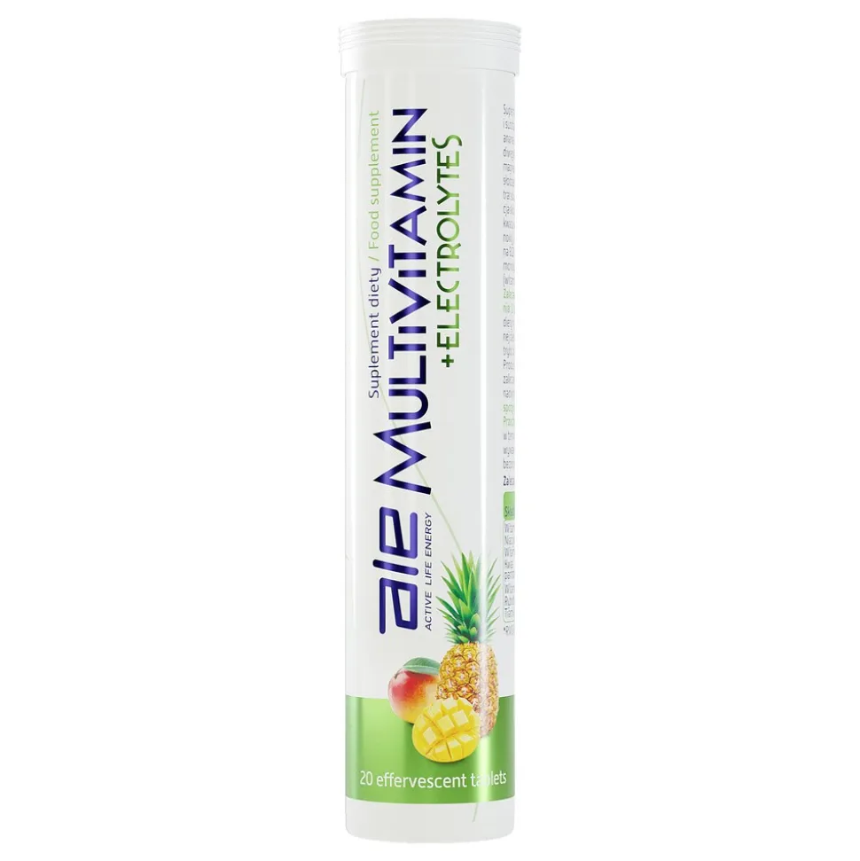 ALE Multivitamin + Electrolytes, tabletki musujące, smak ananas-mango, 20 szt.