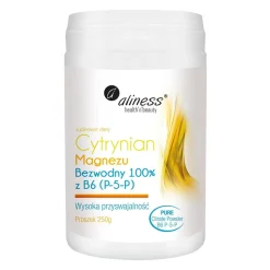 Aliness Cytrynian Magnezu Bezwodny 100% z B6 (P-5-P), proszek, 250 g