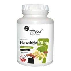 Aliness Morwa biała z cynamonowcem i chromem 500 mg, 180 szt.