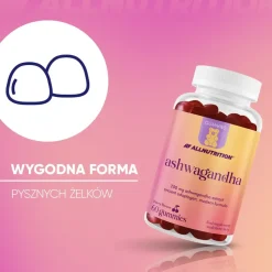 Allnutrition Ashwagandha, żelki, smak wiśniowy, 60 szt.