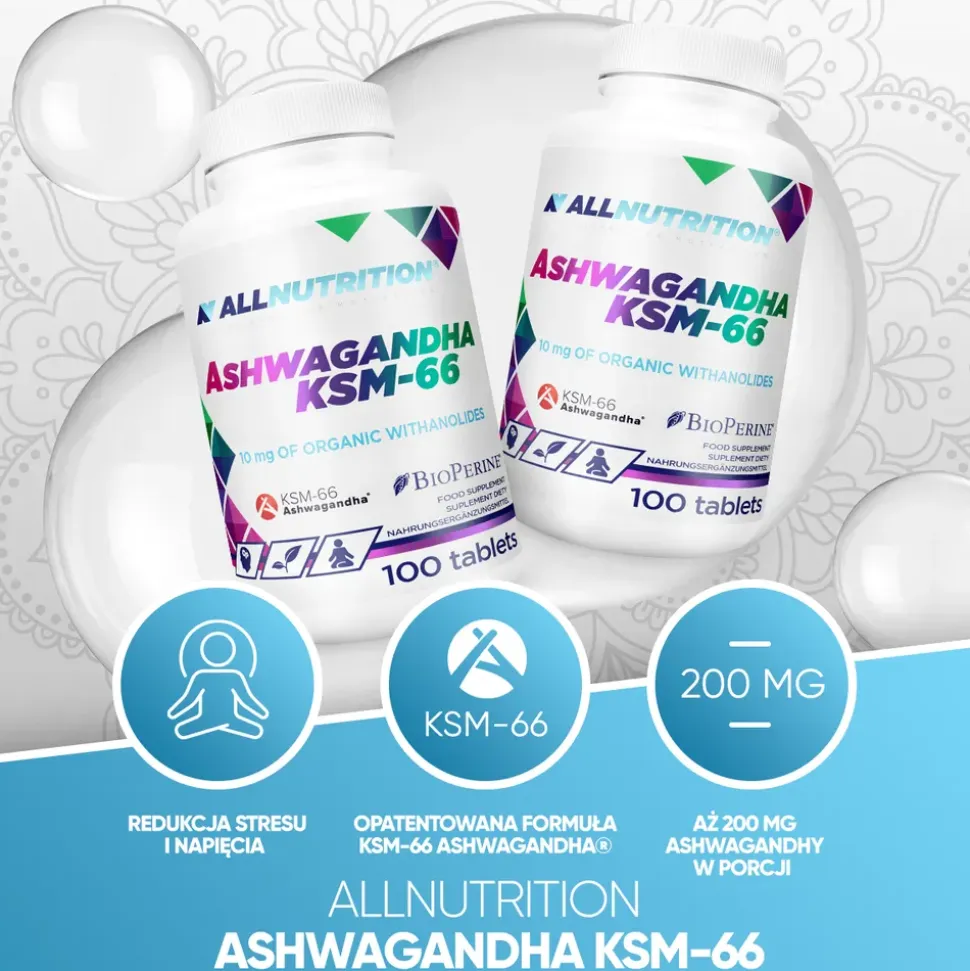 Allnutrition, Ashwagandha KSM-66, tabletki, 100 szt.