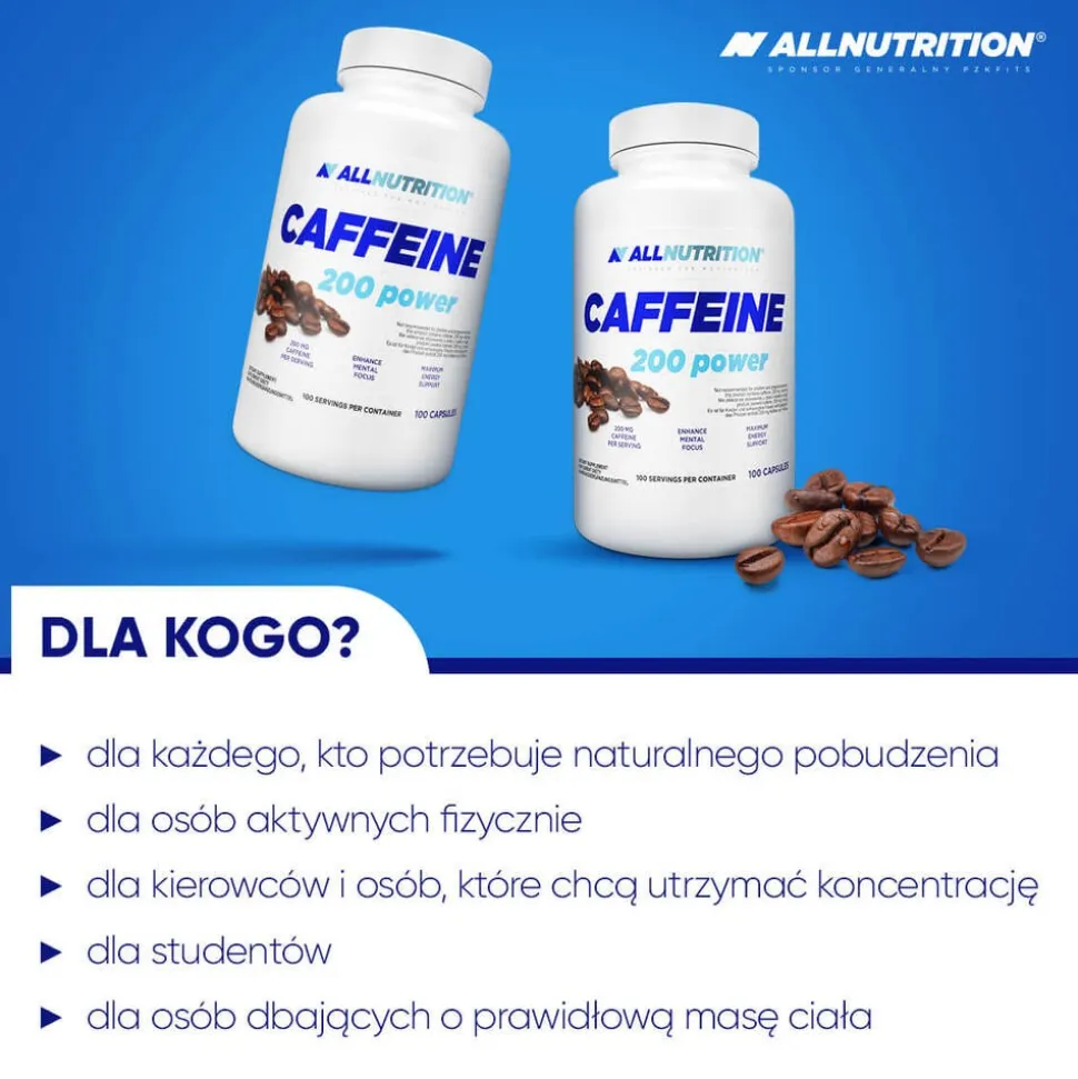 Allnutrition Caffeine 200 power, kaps., 100szt