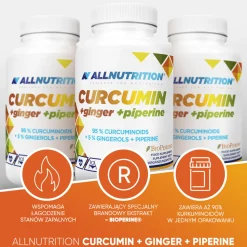 Allnutrition Curcumin + Ginger + Piperine, kapsułki, 100 szt.
