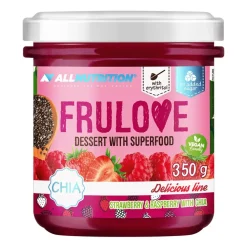 Allnutrition Frulove Dessert With Superfood, deser truskawki maliny z nasionami chia, 350 g