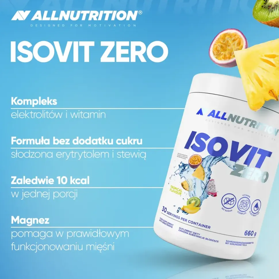 Allnutrition Isovit Zero, proszek, smak jabłko - malina, 660 g