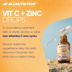 Allnutrition Vit C + Zinc Drops, płyn, 30 ml