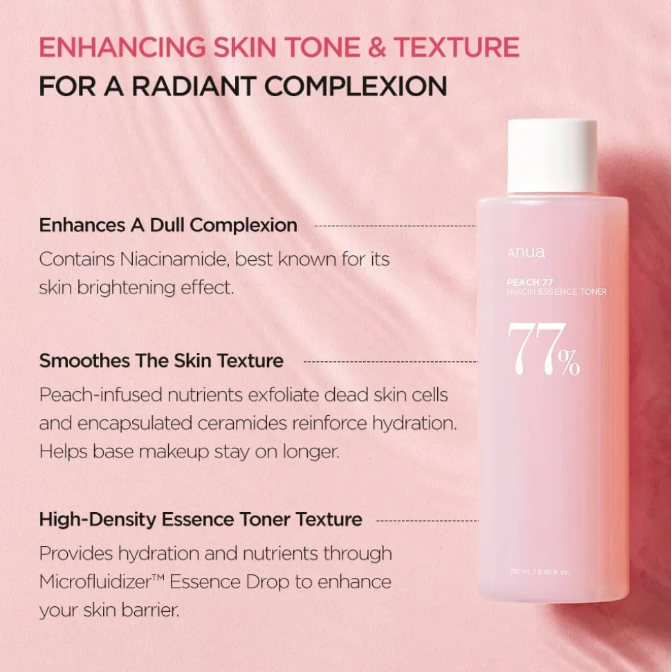 Anua Peach 77% Niacin Essence Toner, tonik do twarzy, 250 ml