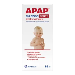 Apap dla dzieci forte smak malinowy, 40mg/ml, zawiesina doustna, 85 ml