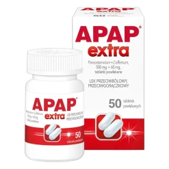 Apap Extra, 500 mg + 65 mg, tabletki powlekane, 50 szt. (butelka)