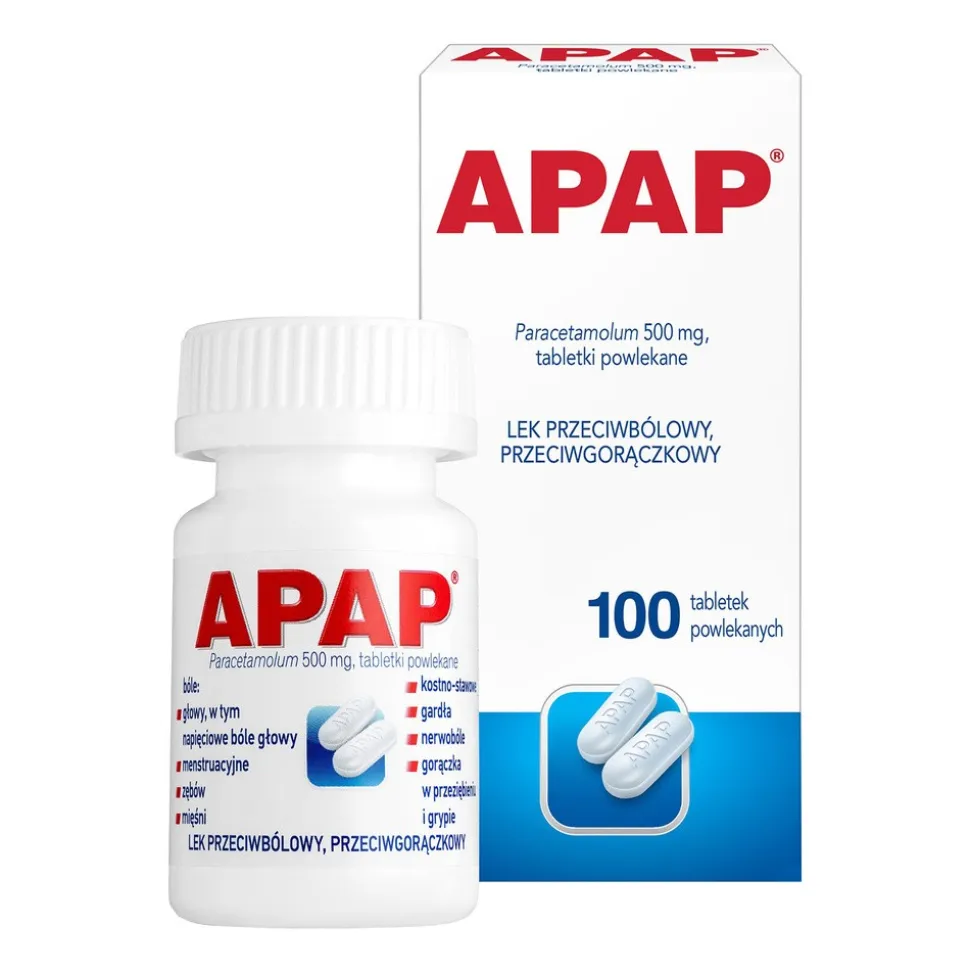 Apap, 500 mg, tabletki powlekane, 24 szt.