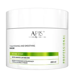 Apis Acne Stop, maska ściągająco-wygładzająca z białą glinką i cynkiem, 200 ml