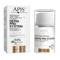 APIS, Depiq Pro System, depigmentująca kremo-maska na noc z α-arbutyną 1%, 50 ml