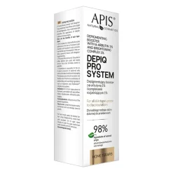 APIS, Depiq Pro System, depigmentujący booster z α-arbutyną 1% i kompleksem rozjaśniającym 1%, 30 ml