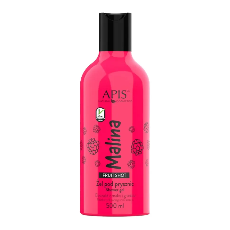 Apis Fruit Shot, żel pod prysznic, malina, 500 ml