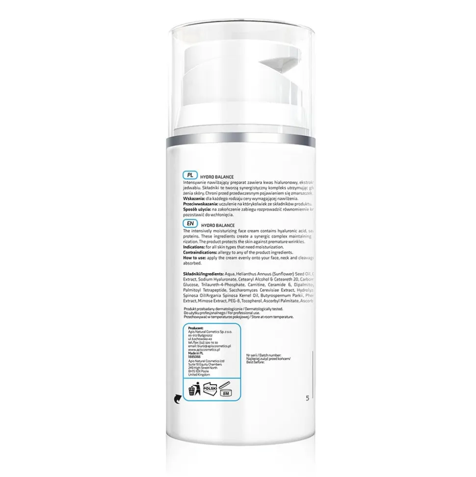 Apis Hydro Balance, krem dotleniająco-nawilżający do twarzy, 100 ml