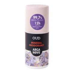Arganove, mineralny dezodorant ałunowy, oud, roll-on, 50 ml