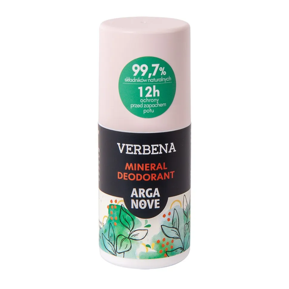 Arganove, mineralny dezodorant ałunowy, werbena, roll-on, 50 ml