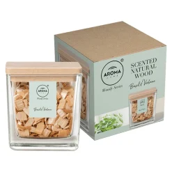 Aroma Home, Woody Series Bazylia i Werbena, zrębki drewniane w szkle, 70 g