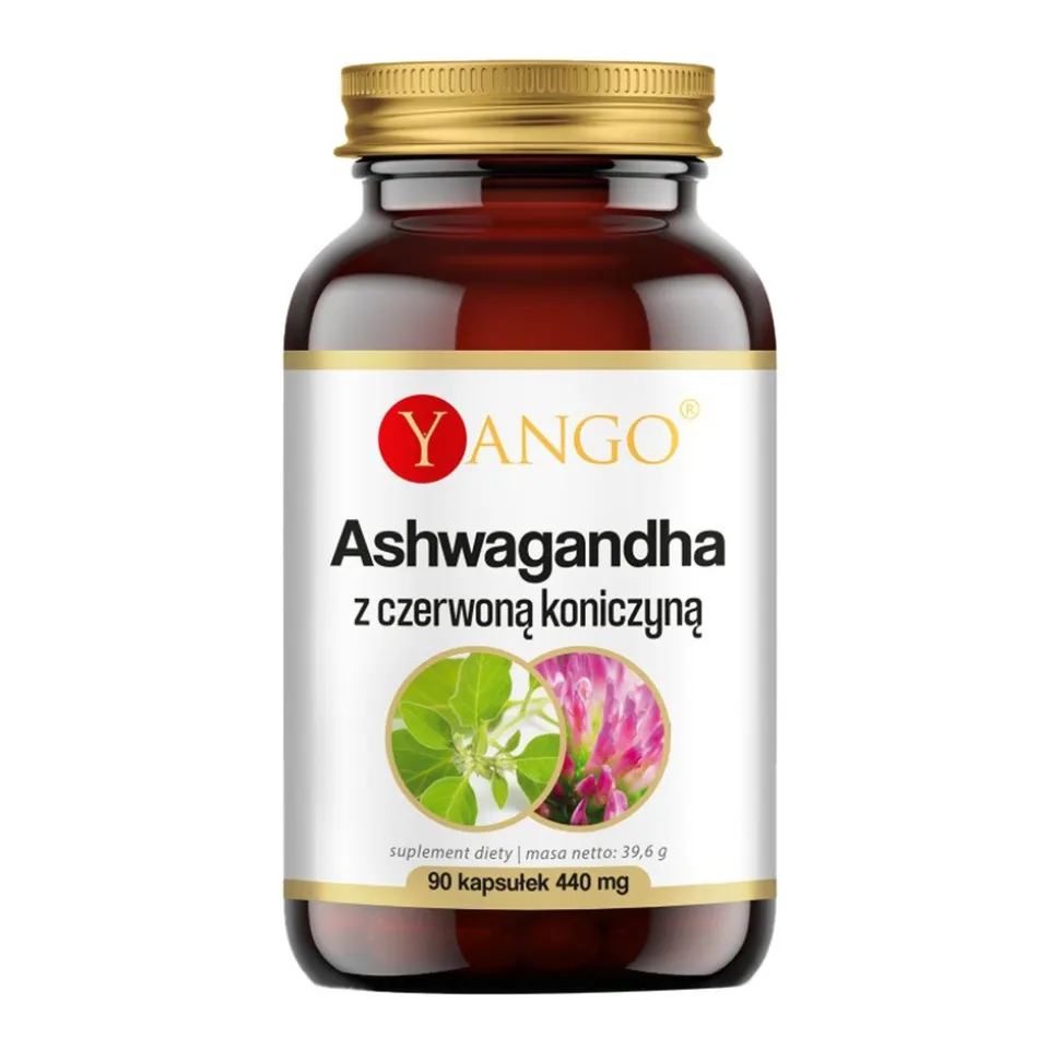 Ashwagandha z czerwoną koniczyną, kapsułki, 90 szt.