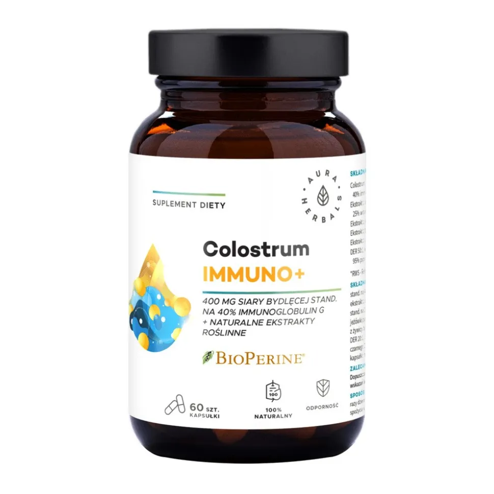 Aura Herbals Colostrum Immuno+ BioPerine, kapsułki, 60 szt.