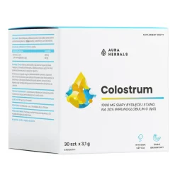 Aura Herbals Colostrum 1000 mg, saszetki z proszkiem, smak bananowy, 30 szt.