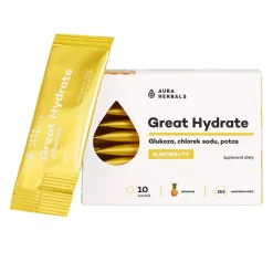Aura Herbals Great Hydrate, saszetki z proszkiem, smak ananas, 10 szt.