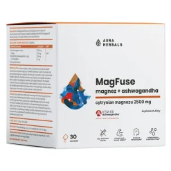 Aura Herbals MagFuse magnez + ashwagandha, saszetki z proszkiem, 30 szt.