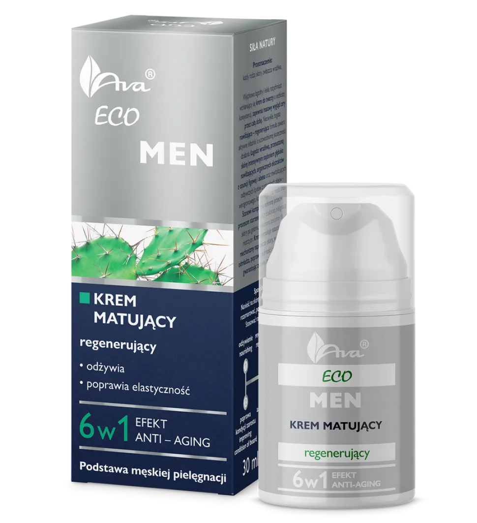 AVA Eco Men, krem matująco-regenerujący, 50 ml