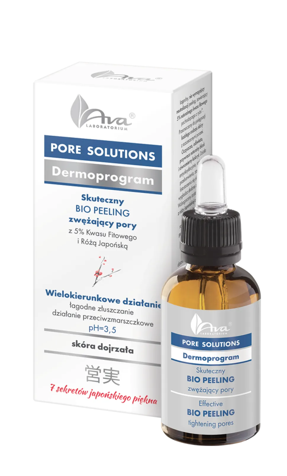 AVA Pore Solutions, bio peeling zwężający pory, 30 ml
