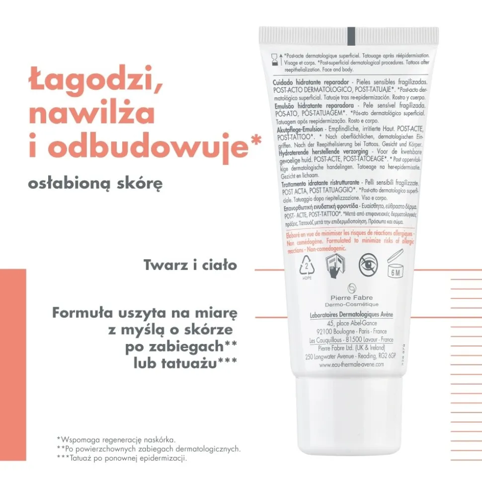 Avene Cicalfate+, emulsja nawilżająco - regenerująca, 40 ml