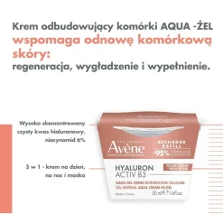 Avene Hyaluron Activ B3, krem-żel odbudowujący komórki, refill, 50 ml