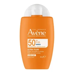 Avene Ultra Fluid SPF50, wysoka ochrona przeciwsłoneczna niewidoczna na skórze, 50 ml